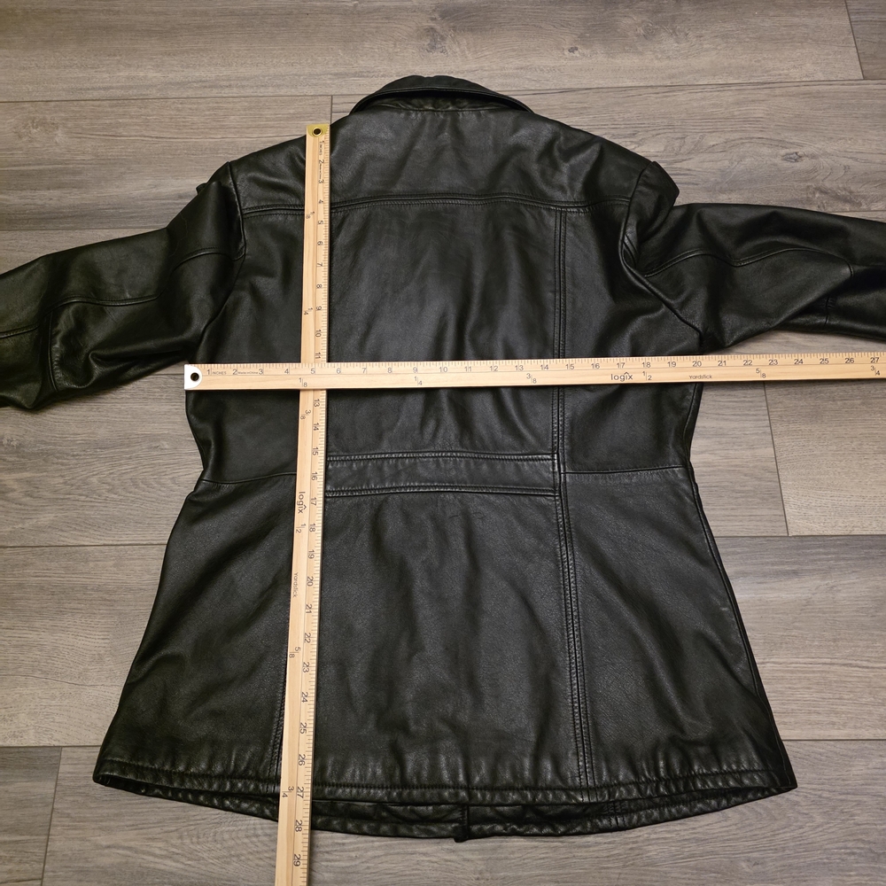 Vtg Jacket Wilson Y2K Goth Biker Western Women’s Leather Jacket 3/4 Length - Picture 6 of 7